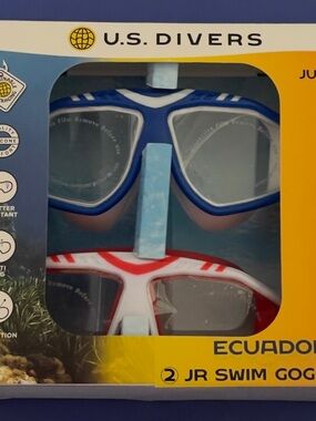 U.S. Divers Jr. Swim Goggles - Blue & Red Pair